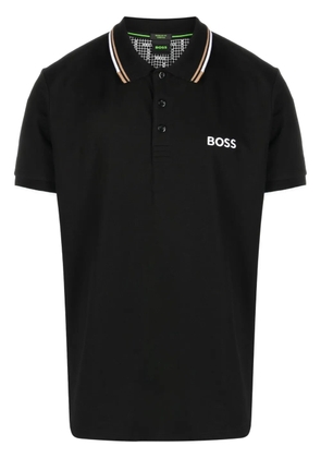 BOSS logo-embroidered polo shirt - Black
