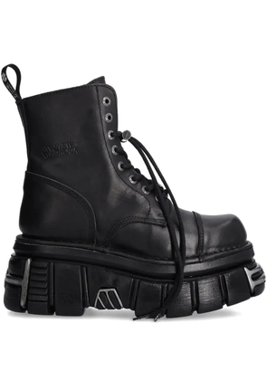 NEW ROCK Metallic M-NEWMILI083-S37 lace-up platform boots - Black