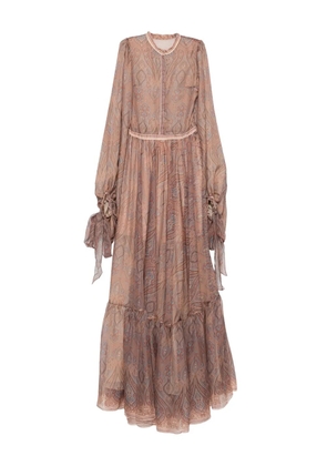 MIAU by Clara Rotescu paisley-print tiered dress - Neutrals