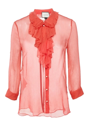 Gucci Pre-Owned ruffle-detail silk top - Pink