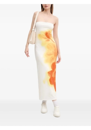 Desigual flower-print strapless maxi dress - White