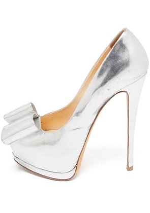 Giuseppe Zanotti Vintage Pre-owned 145mm metallic leather platform pumps - Silver