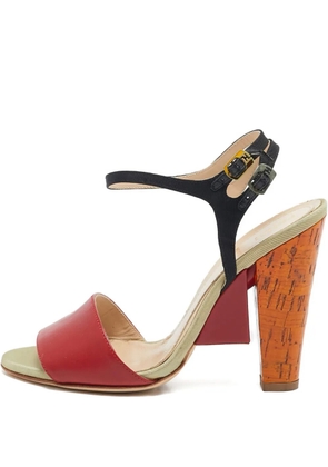 Fendi Pre-Owned 110mm buckle-detail heeled sandals - Red