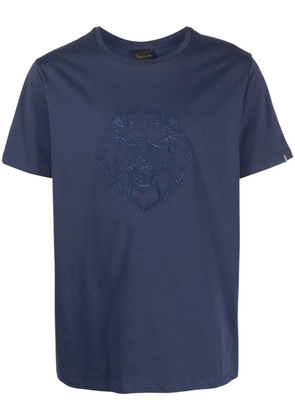 Billionaire lion-embroidered cotton T-shirt - Blue