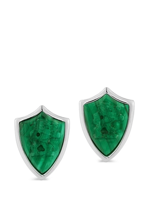 Mateo malachite lion shield cufflinks - Silver