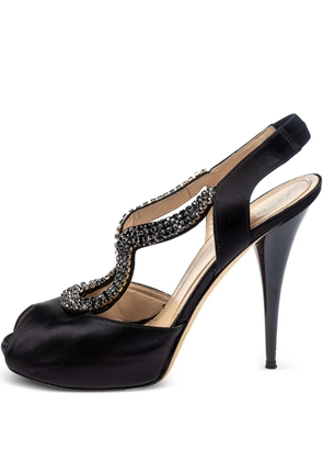 Fendi Pre-Owned 120mm crystal-embellished sandals - Black