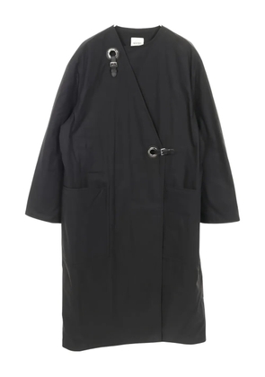 Hermès Pre-Owned 2010s wrap-buckle cotton coat - Black
