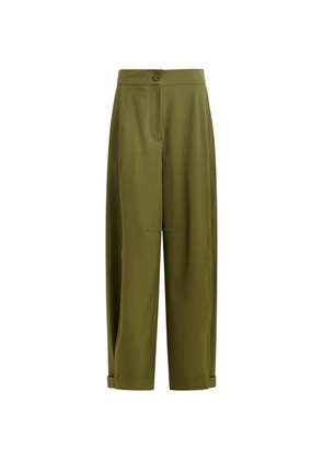 Essentiel Antwerp barrel-leg pleated trousers - Green