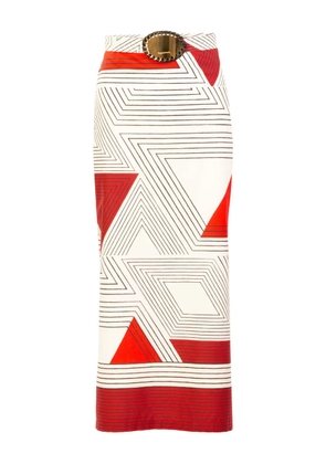Silvia Tcherassi Atira geometric midi skirt - Red