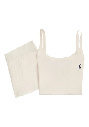 Polo Ralph Lauren pointelle embroidered pyjamas - Neutrals