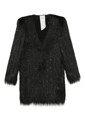 RAME v-neck stripe-detail dress - Black