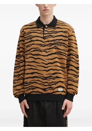 WACKO MARIA animal-print polo shirt - Brown