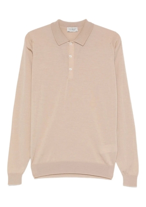 John Smedley Belper long sleeve polo shirt - Neutrals