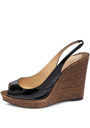 Christian Louboutin Pre-Owned 120mm Une Plume wedge sandals - Black