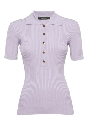 Versace Pre-Owned rib-knit polo top - Purple