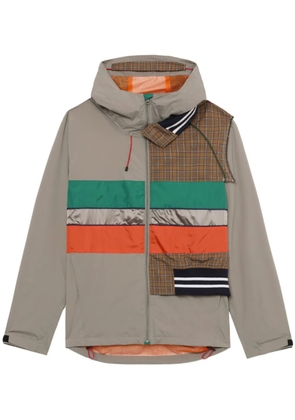 Kolor contrasting-panel hooded jacket - Green