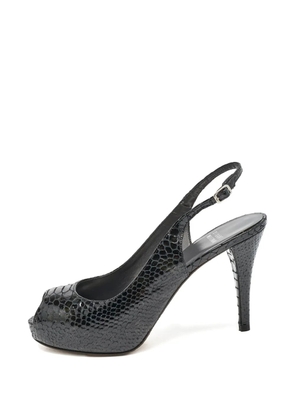 Stuart Weitzman python-embossed leather pumps - Black