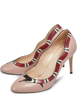 Gucci Pre-Owned 80mm snake-motif leather pumps - Neutrals