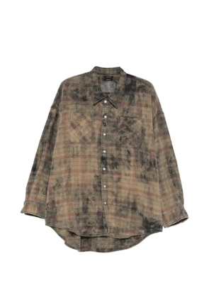 R13 plaid chest-pocket shirt - Green