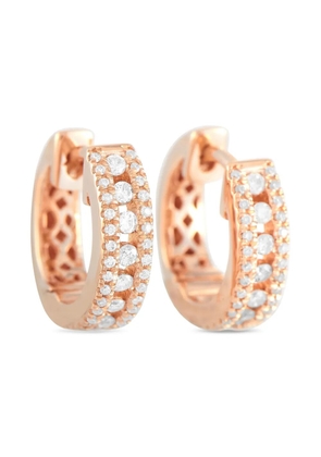 LB Exclusive 14K rose gold diamond huggie earrings - Pink