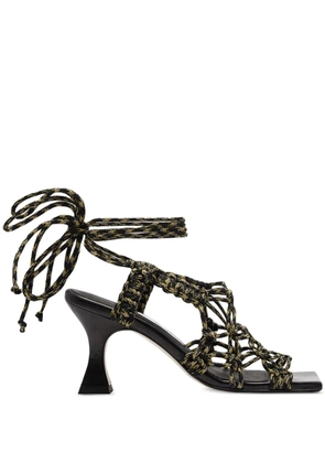Miista 80mm Stephanie lace-up square-toe sandals - Black