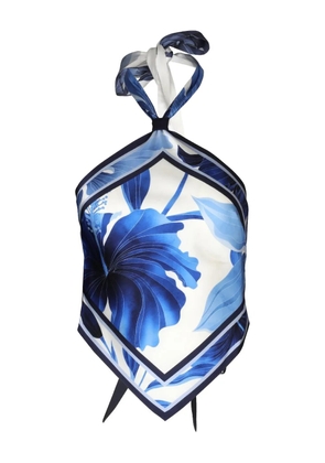 Retrofete Jamie floral-print scarf top - Blue