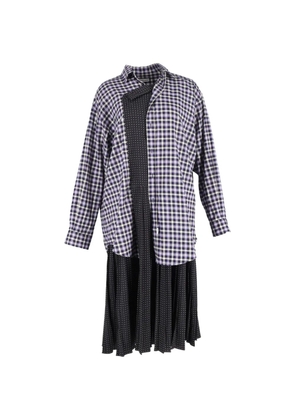 Balenciaga Pre-Owned layered patterned midi dress - Purple