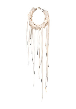 DRIES VAN NOTEN lace-fringe necklace - Neutrals