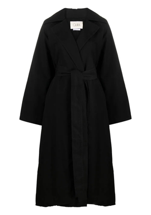 QUIRA belted cotton blend trench coat - Black