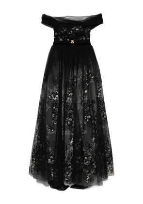 Saiid Kobeisy gathered tulle gown - Black