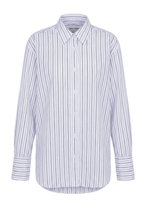 SAMSOE SAMSOE striped button-down shirt - White