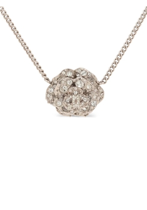 CHANEL Pre-Owned 2012 Camellia rhinestone necklace - Silver