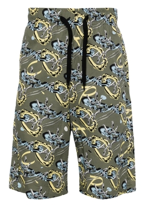 A.P.C. Vince graphic-print cotton shorts - Green