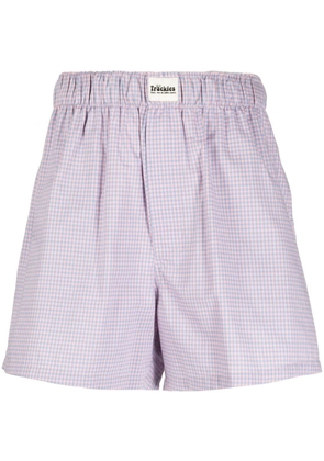 Natasha Zinko gingham-check pattern shorts - Blue
