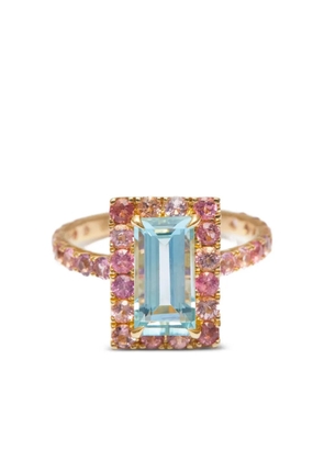 YI Collection 18K yellow gold Candy aquamarine and tourmaline ring