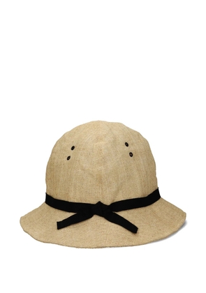 Fortela Sainttropez ribbon cloche hat - Neutrals