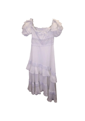 Charo Ruiz Ibiza Carmen asymmetric crochet mini dress - White