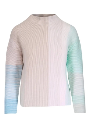 Kinross Cashmere Garter Dune colour block sweater - Neutrals