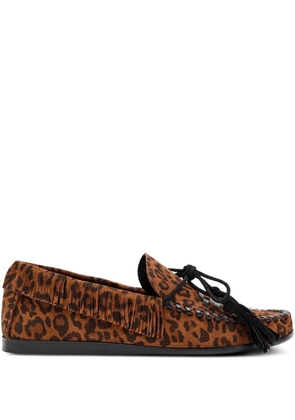 MARANT ÉTOILE Fitza leopard-print loafers - Brown