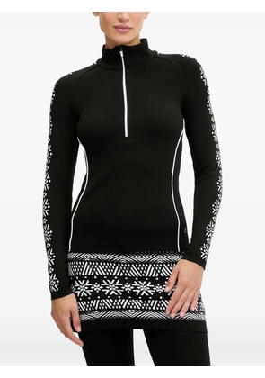 NEWLAND snowflake-pattern zip ski top - Black