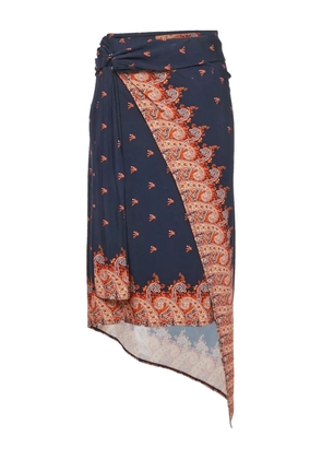 Paco Rabanne Pre-Owned paisley-print asymmetric skirt - Blue