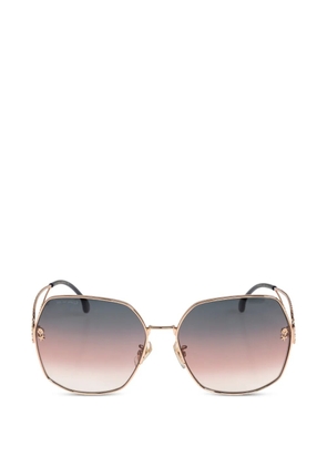 ETRO floral-detail geometric-frame sunglasses - Gold