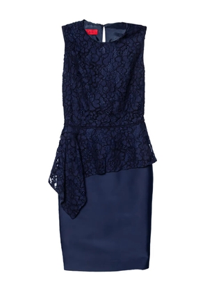 Carolina Herrera Vintage peplum lace midi dress - Blue