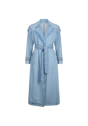 LIU JO denim belted trench coat - Blue