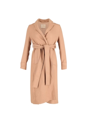 Maje pleated belted trench coat - Neutrals