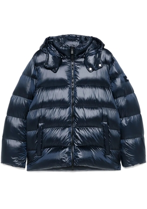 Add detachable-hood puffer jacket - Blue