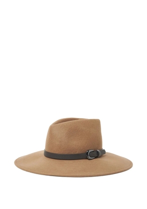 Peserico leather-buckle felt hat - Brown