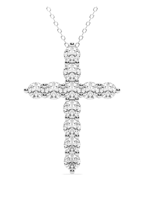 Tilla 14K white gold diamond cross necklace - Silver