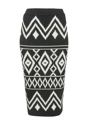 Elisabetta Franchi 2024 chevron-patterned skirt - Black
