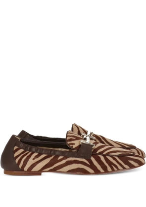 Tod's zebra-print loafers - Brown